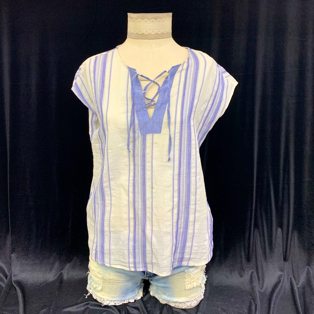 Mavi summer boho crisscross front blouse
